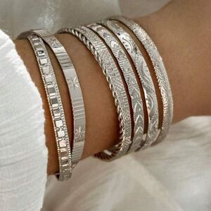 8-Piece Silver Cuff Bracelet Set M719